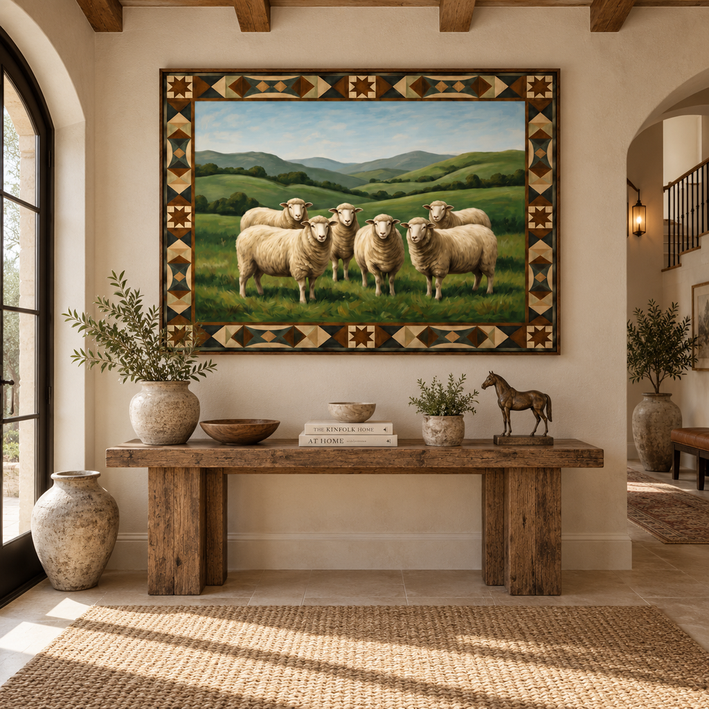ARBYNART Vintage Americana Art | Meadow Sheep Gathering