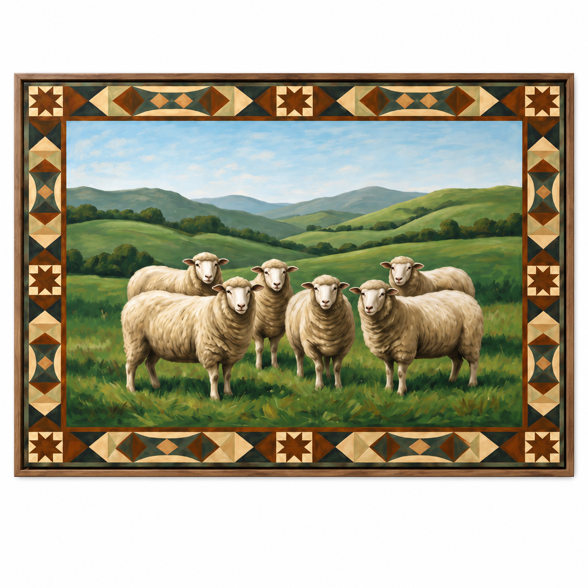 ARBYNART Vintage Americana Art | Meadow Sheep Gathering