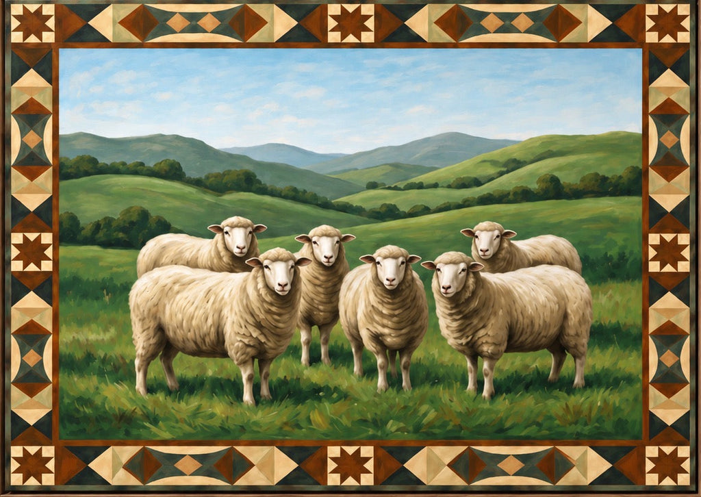 ARBYNART Vintage Americana Art | Meadow Sheep Gathering
