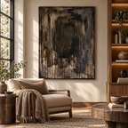 ARBYNART Wabi-Sabi Art | Midnight Ember Veil