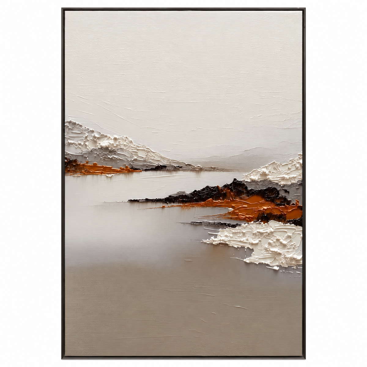 ARBYNART 3D Textured Art | Minimalist Mountain Lake Relief
