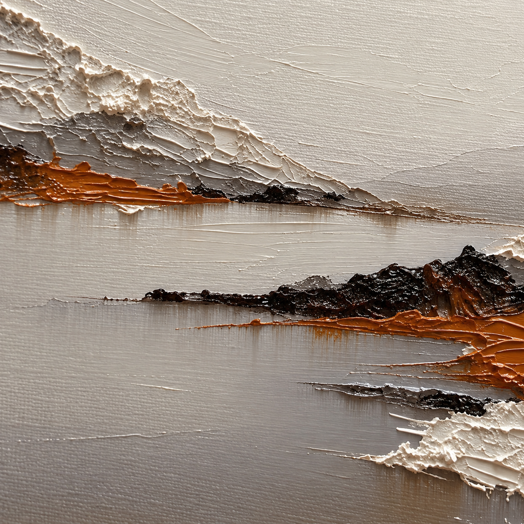 ARBYNART 3D Textured Art | Minimalist Mountain Lake Relief