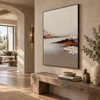 ARBYNART 3D Textured Art | Minimalist Mountain Lake Relief