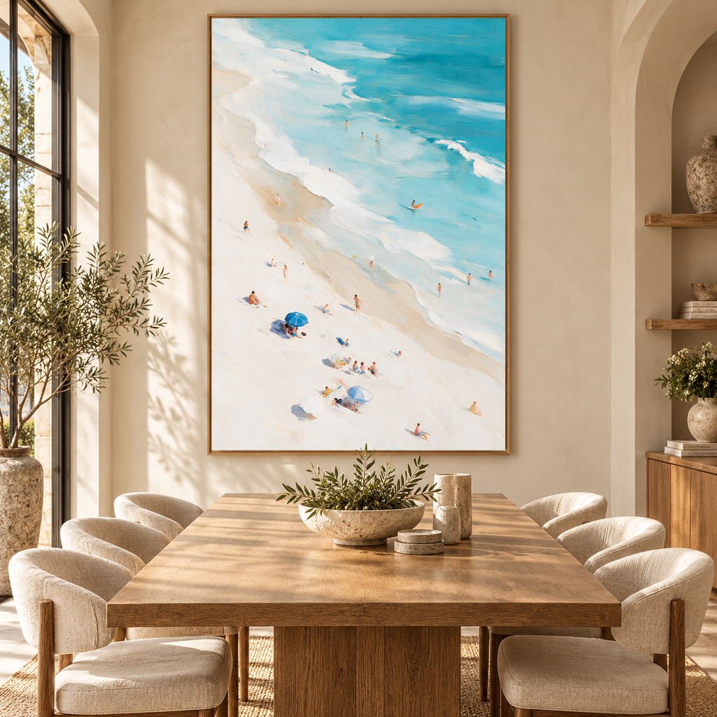 ARBYNART Impressionist Art | Mint Shallows beside a Bright Sand