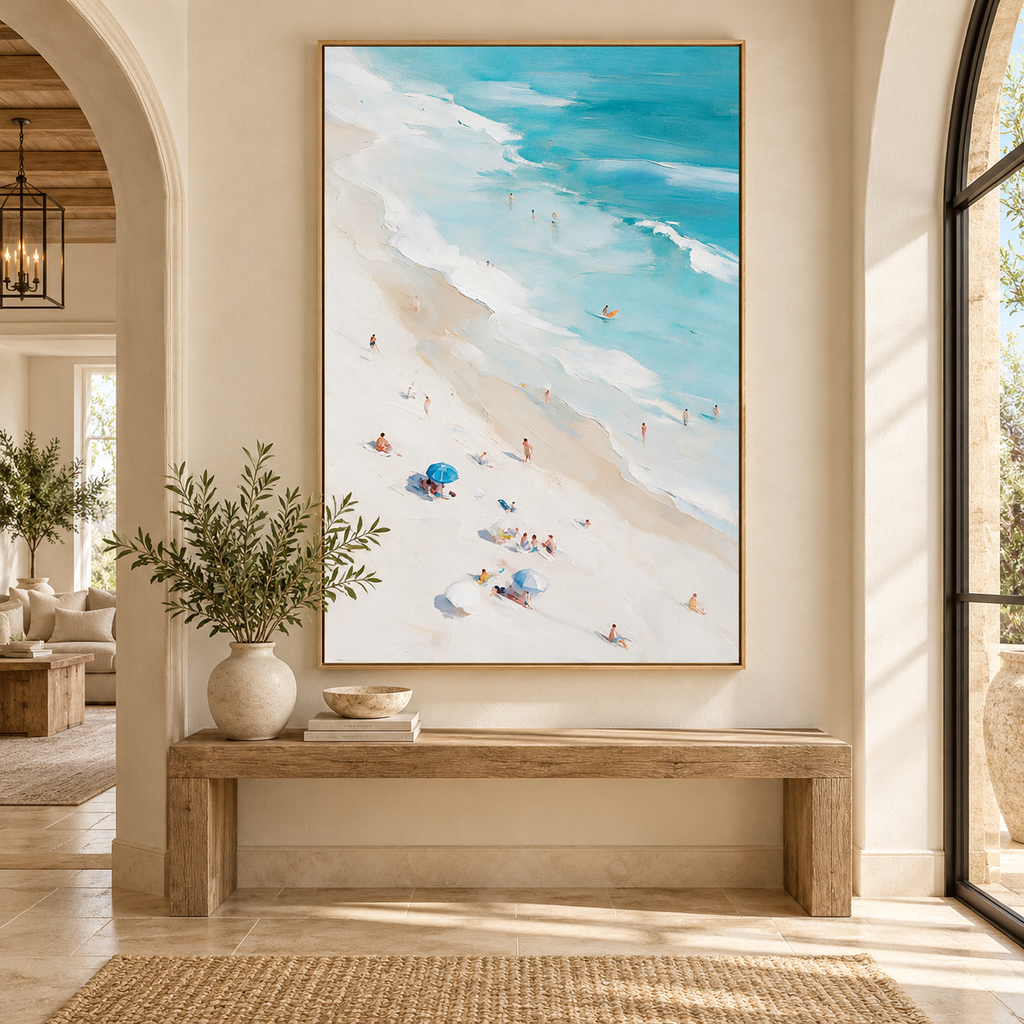 ARBYNART Impressionist Art | Mint Shallows beside a Bright Sand