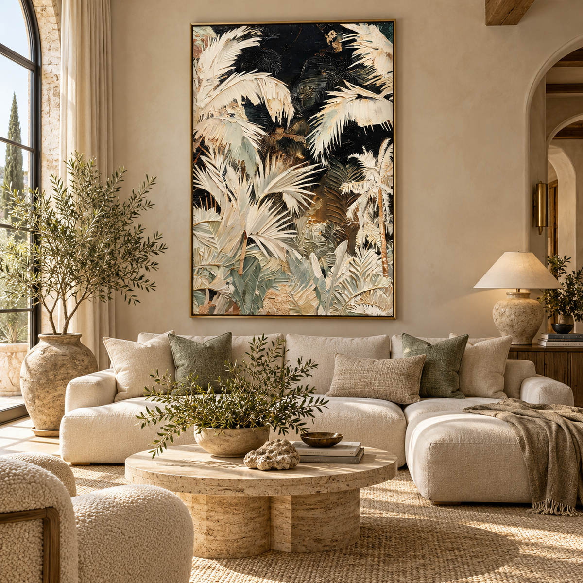 ARBYNART Abstract Art | Mint and Ivory Jungle Depths