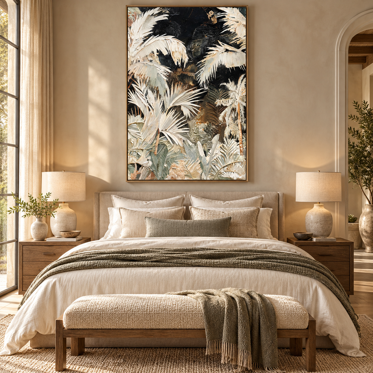 ARBYNART Abstract Art | Mint and Ivory Jungle Depths