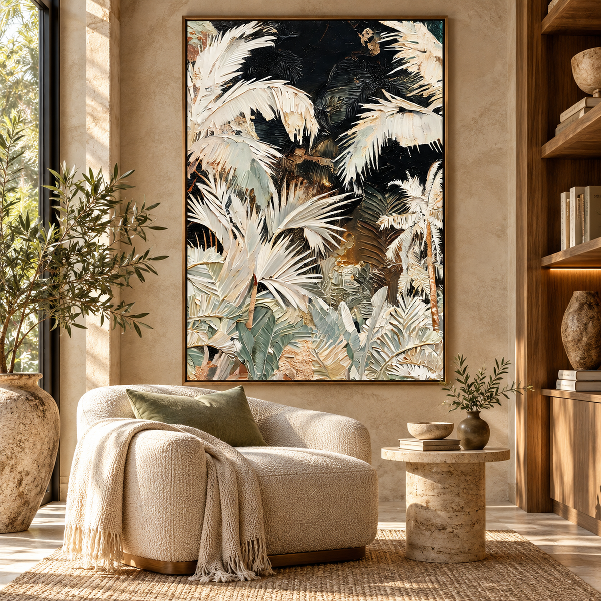 ARBYNART Abstract Art | Mint and Ivory Jungle Depths
