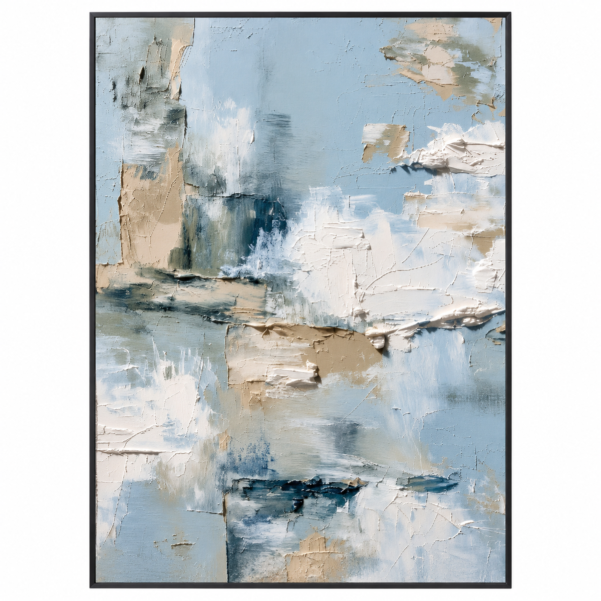 ARBYNART 3D Textured Art | Misty Blue Abstract