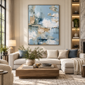 ARBYNART 3D Textured Art | Misty Blue Abstract