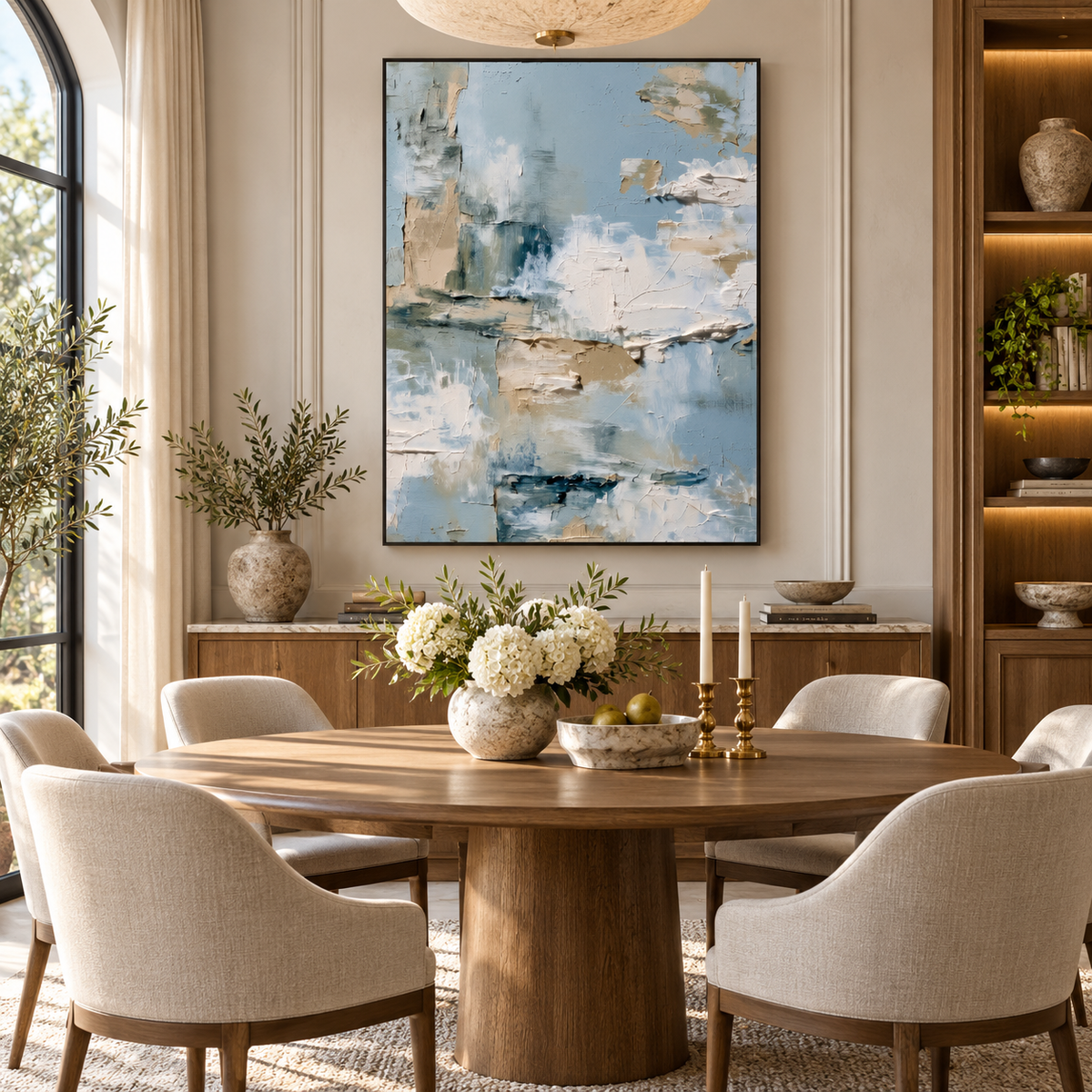 ARBYNART 3D Textured Art | Misty Blue Abstract