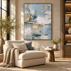 ARBYNART 3D Textured Art | Misty Blue Abstract
