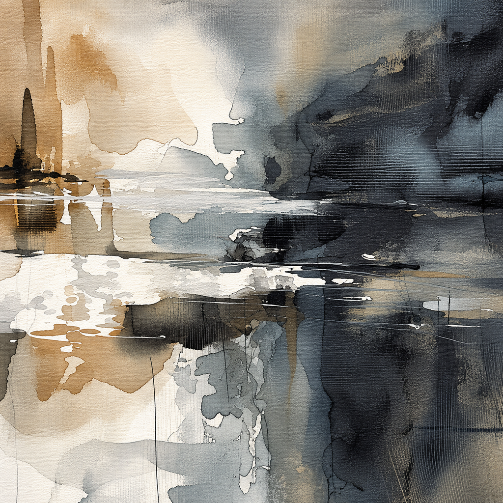 ARBYNART Abstract Art | Misty City Reflections