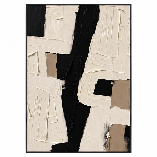 ARBYNART 3D Textured Art | Monochrome Block Strokes