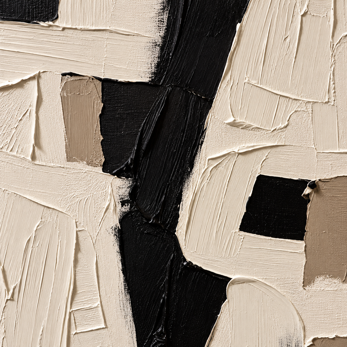 ARBYNART 3D Textured Art | Monochrome Block Strokes