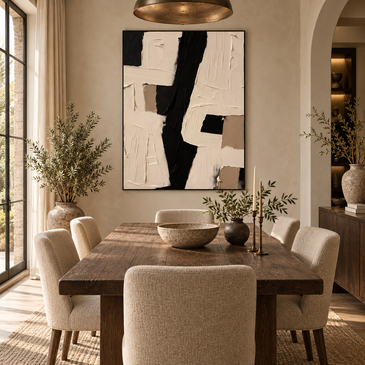 ARBYNART 3D Textured Art | Monochrome Block Strokes