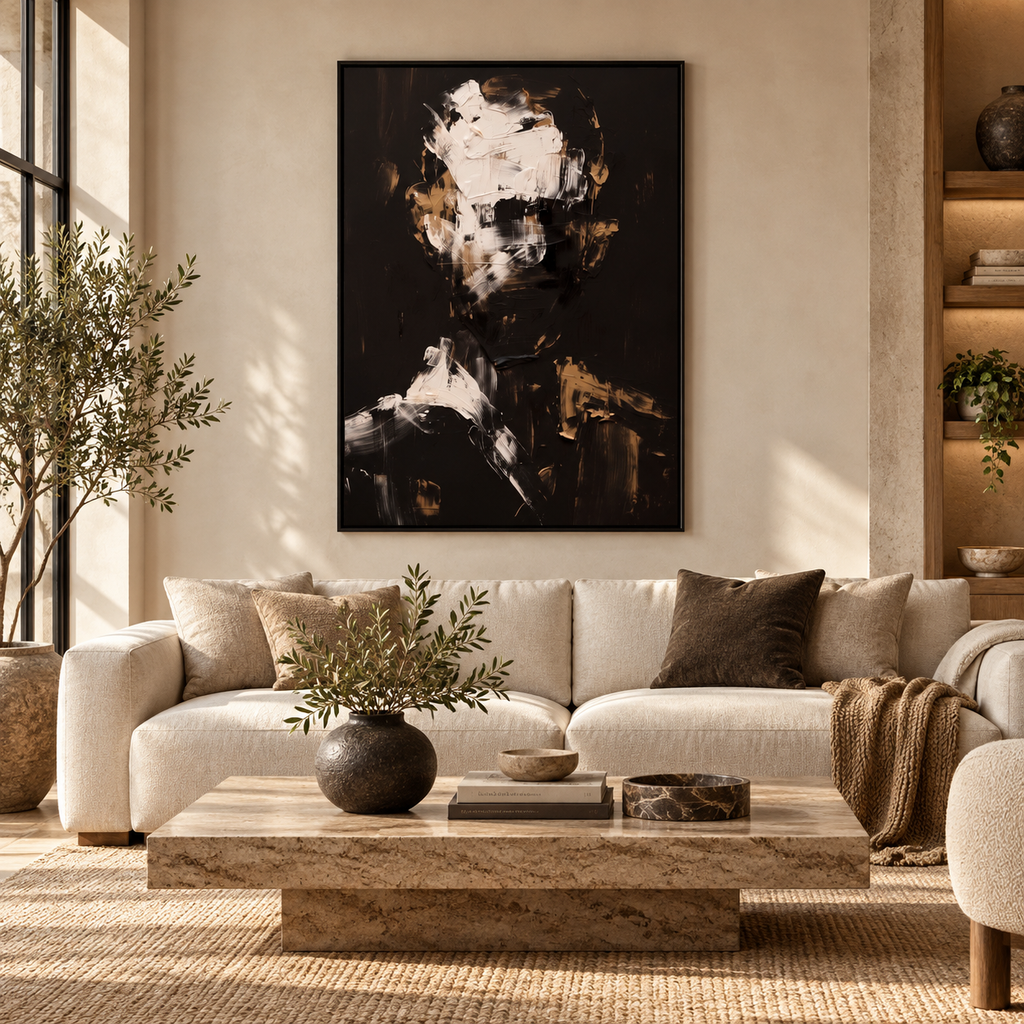 ARBYNART 3D Textured Art | Monochrome Figure Gesture