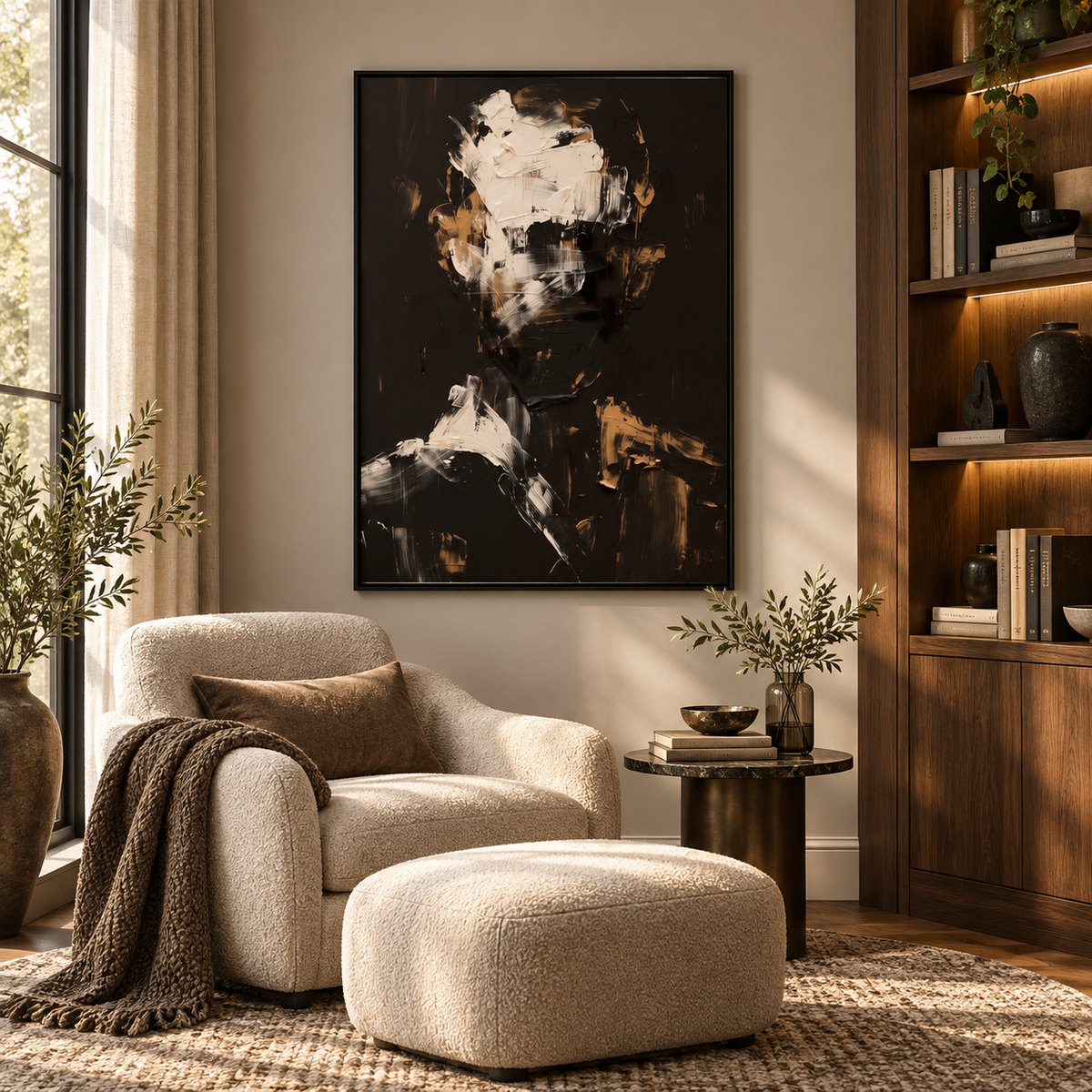 ARBYNART 3D Textured Art | Monochrome Figure Gesture