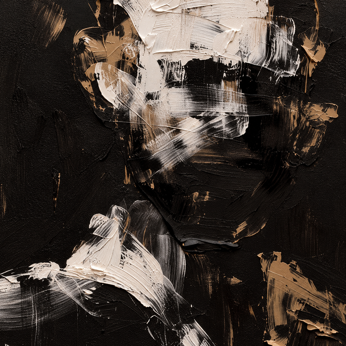 ARBYNART 3D Textured Art | Monochrome Figure Gesture
