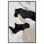 ARBYNART 3D Textured Art | Monochrome Wave Strokes