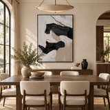 ARBYNART 3D Textured Art | Monochrome Wave Strokes