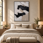 ARBYNART 3D Textured Art | Monochrome Wave Strokes