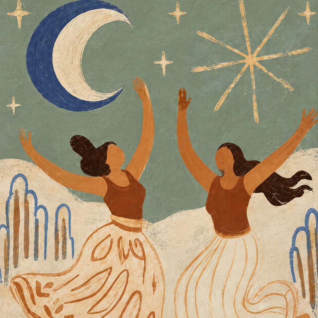 ARBYNART Vintage Americana Art | Moonlight Dance