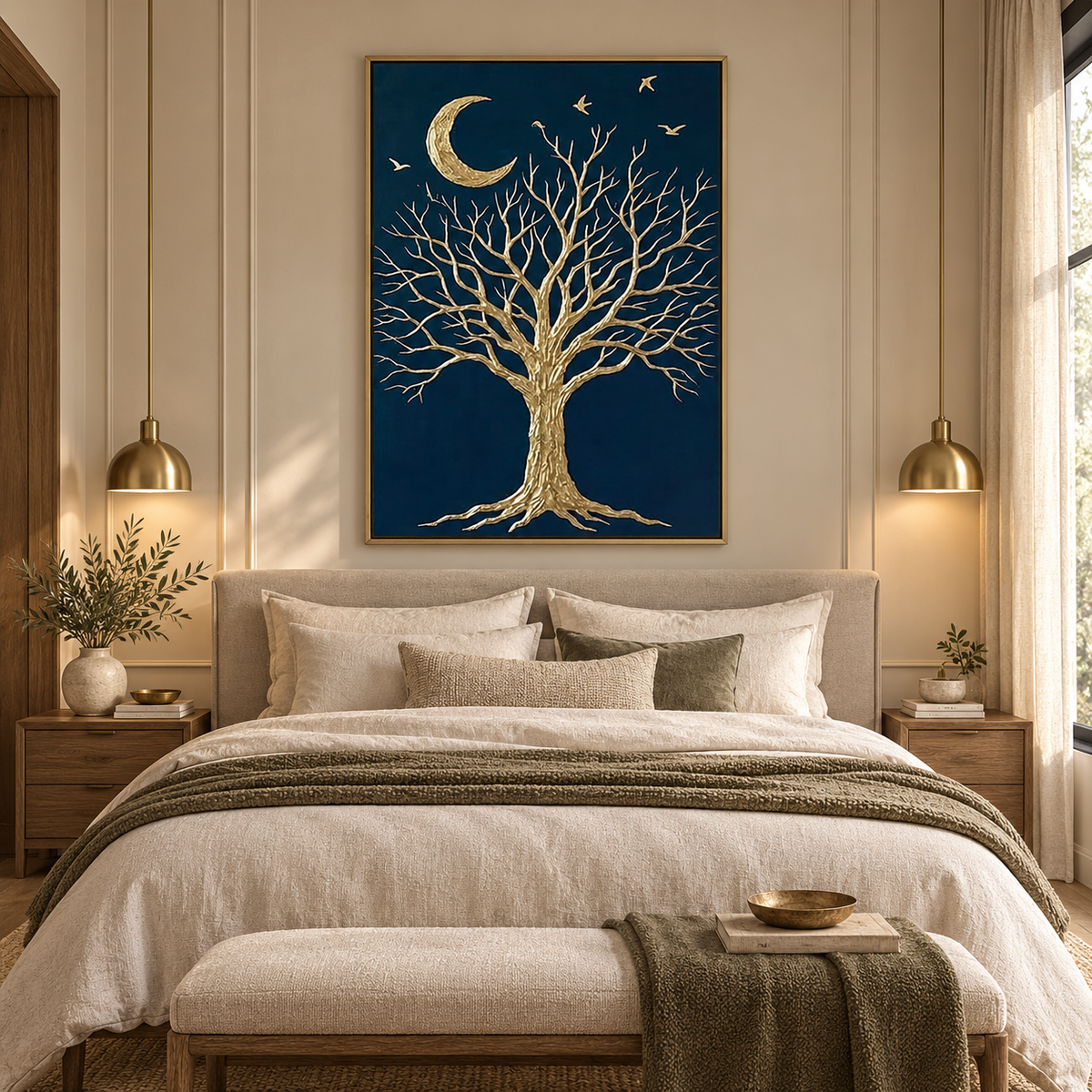 ARBYNART Contemporary Luxe Art | Moonlit Branch Reverie