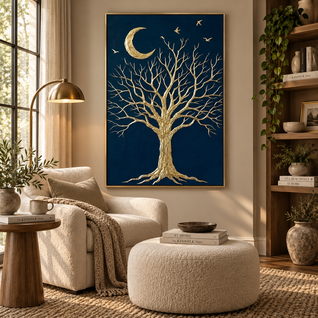 ARBYNART Contemporary Luxe Art | Moonlit Branch Reverie