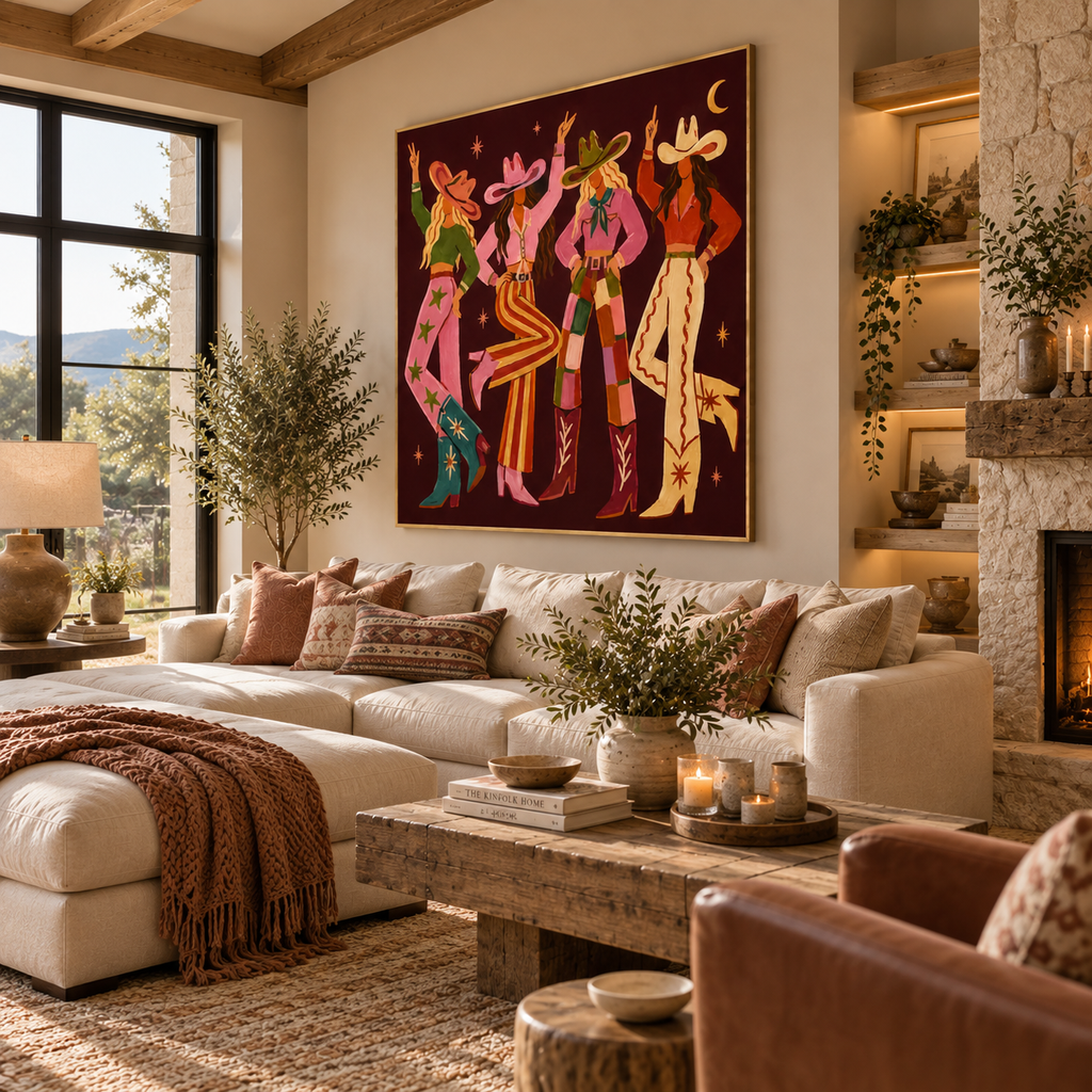 ARBYNART POP Art | Moonlit Cowgirl Dance Quartet