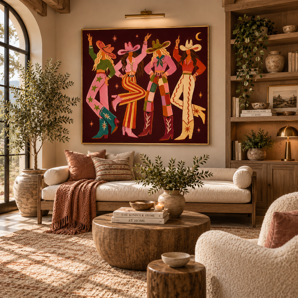 ARBYNART POP Art | Moonlit Cowgirl Dance Quartet