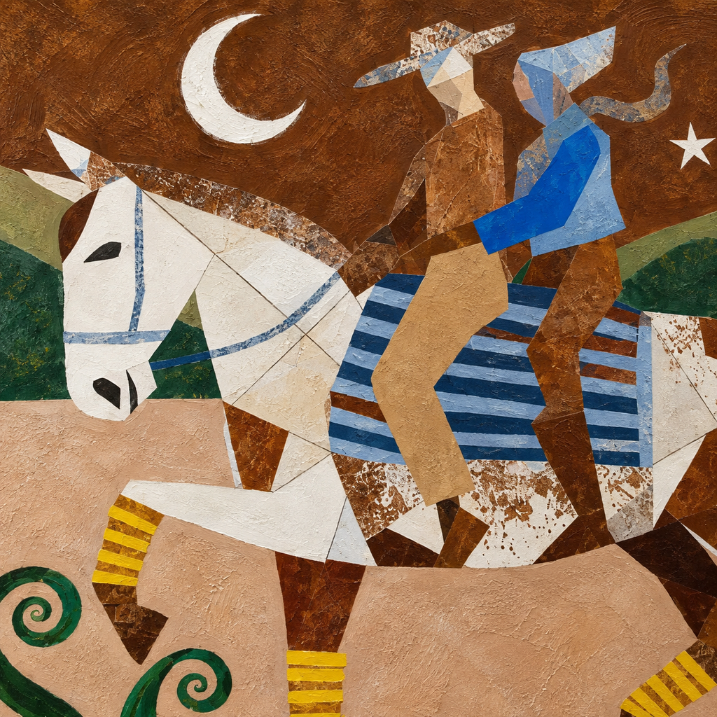ARBYNART Vintage Americana Art | Moonlit Journey