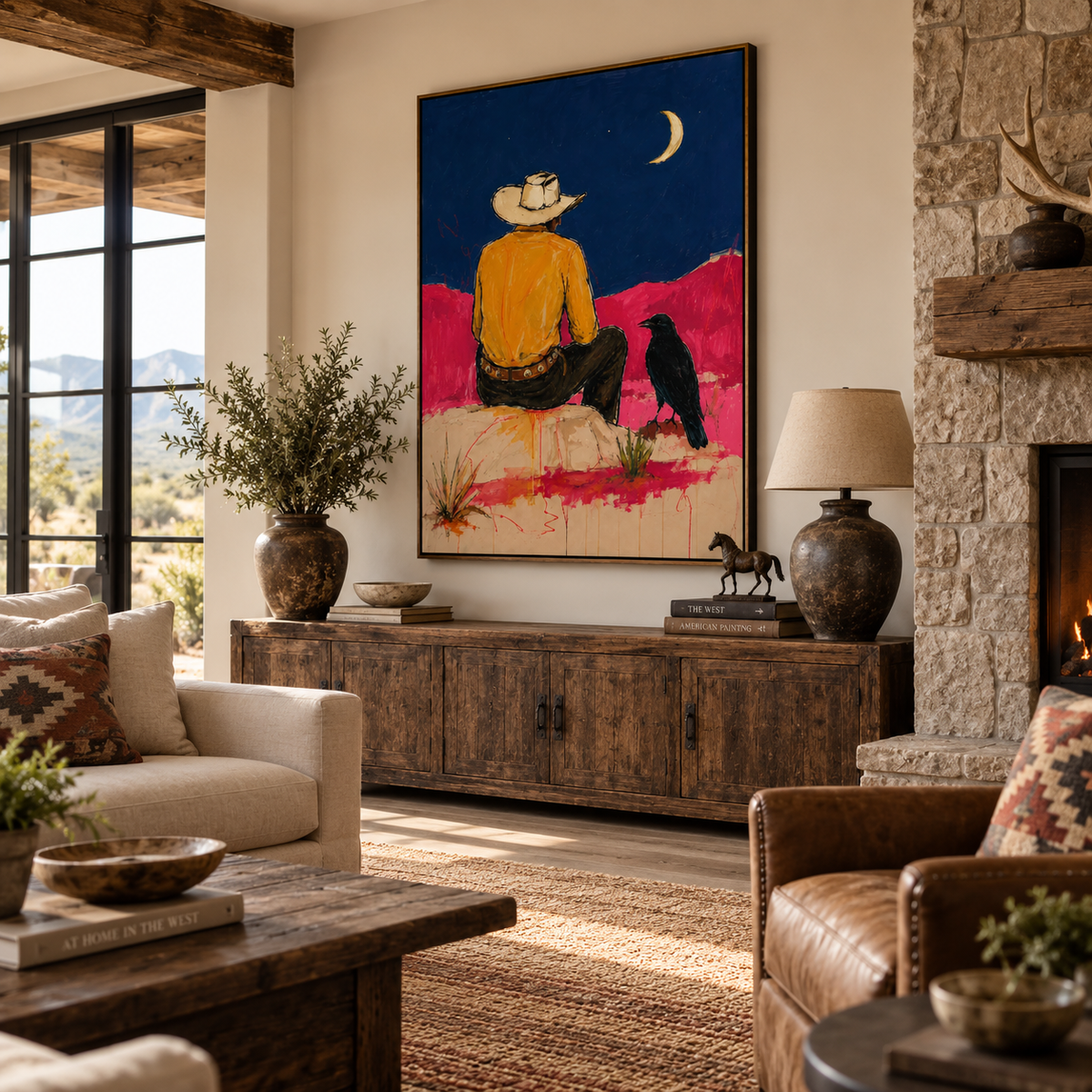 ARBYNART POP Art | Moonlit Watch on the Crimson Range