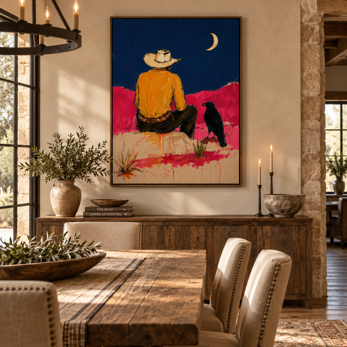 ARBYNART POP Art | Moonlit Watch on the Crimson Range