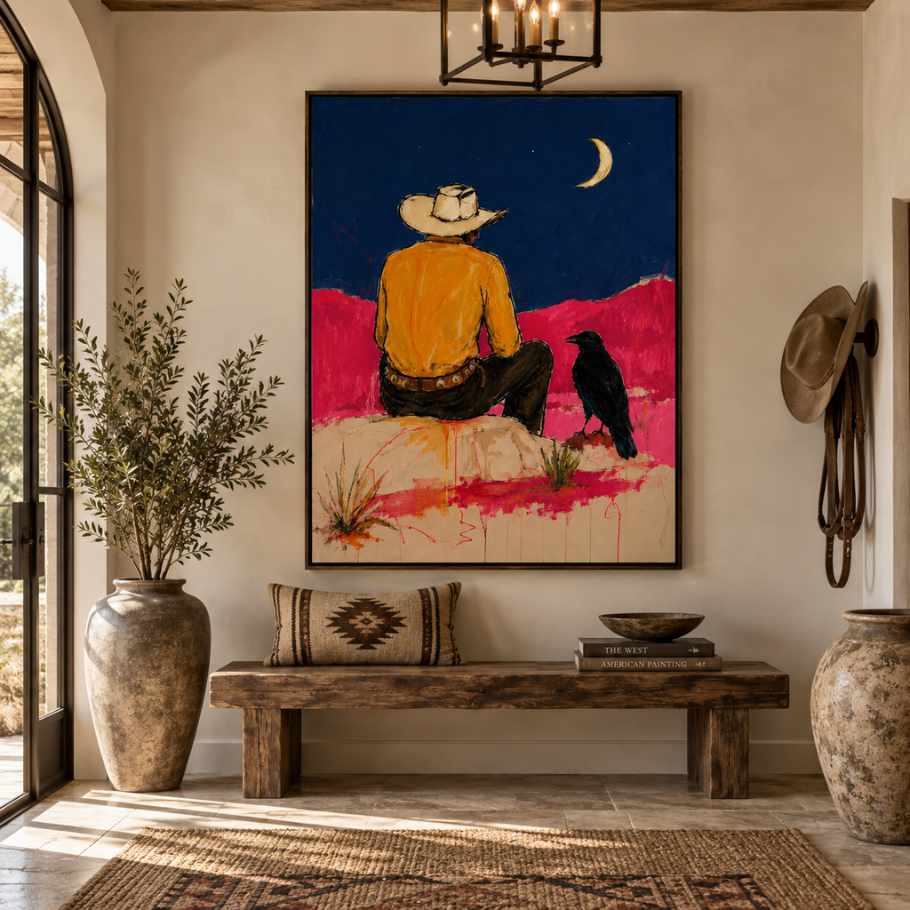 ARBYNART POP Art | Moonlit Watch on the Crimson Range