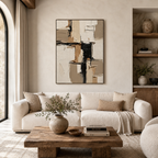 ARBYNART 3D Textured Art | Neutral Block Strokes