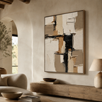 ARBYNART 3D Textured Art | Neutral Block Strokes