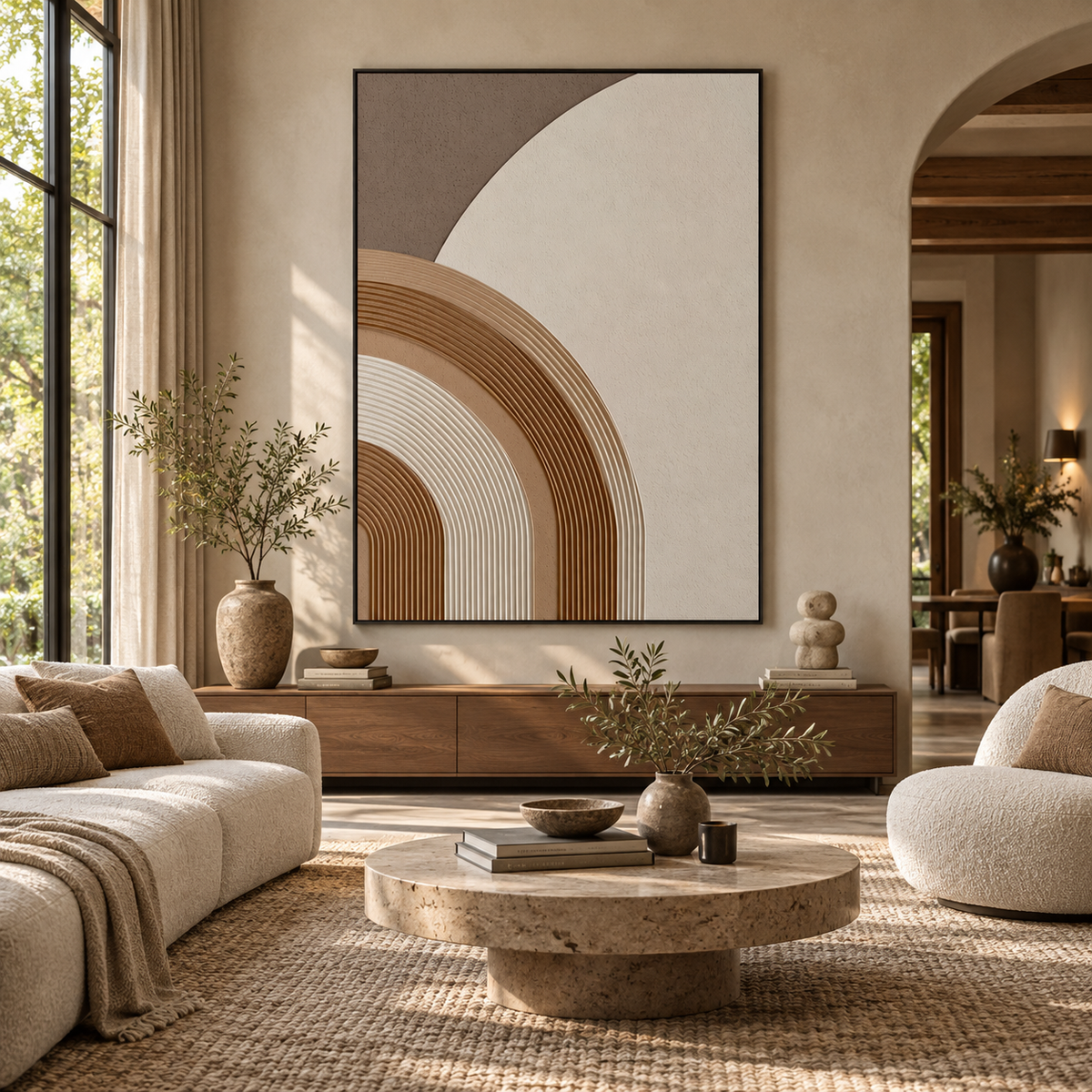 ARBYNART 3D Textured Art | Neutral Arch Relief