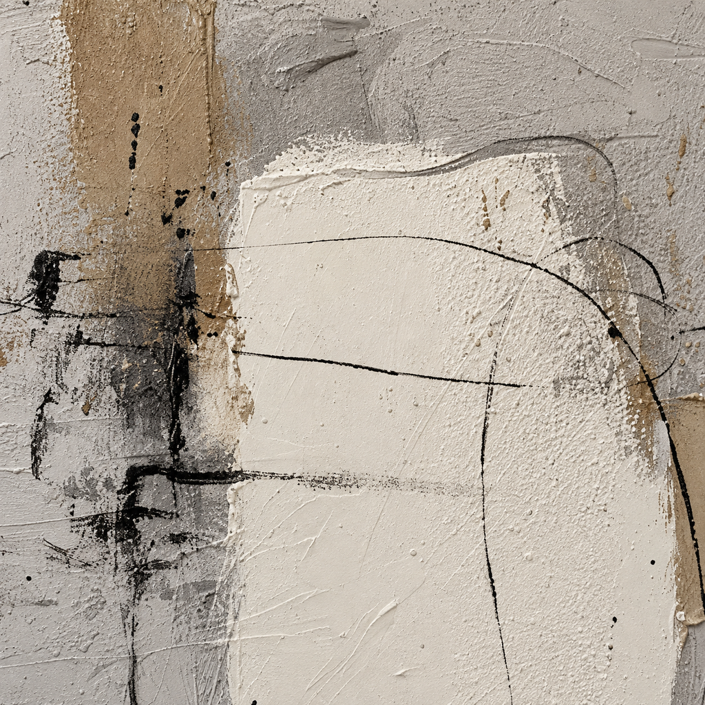 ARBYNART 3D Textured Art | Neutral Block Lines