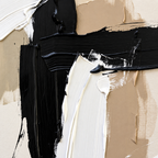 ARBYNART 3D Textured Art | Neutral Brush Flow
