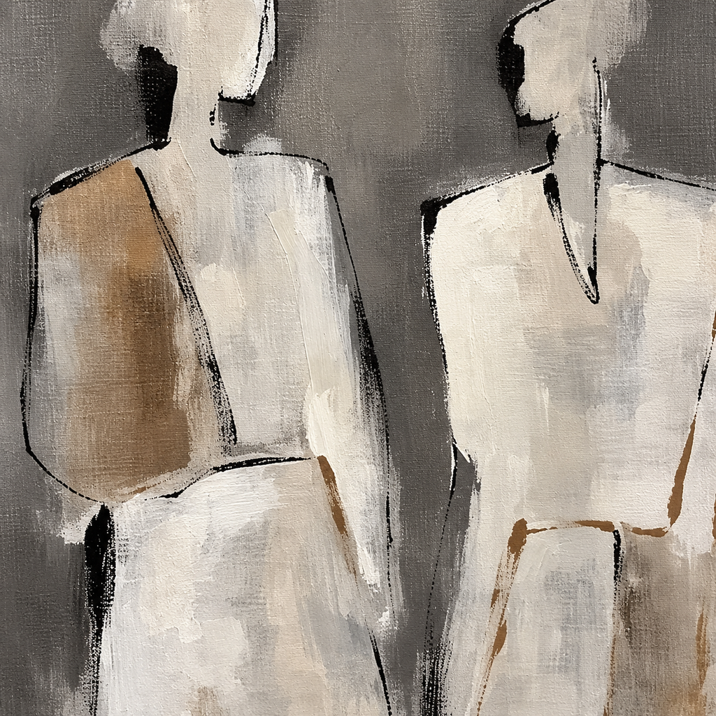ARBYNART Abstract Art | Neutral Figure Duo
