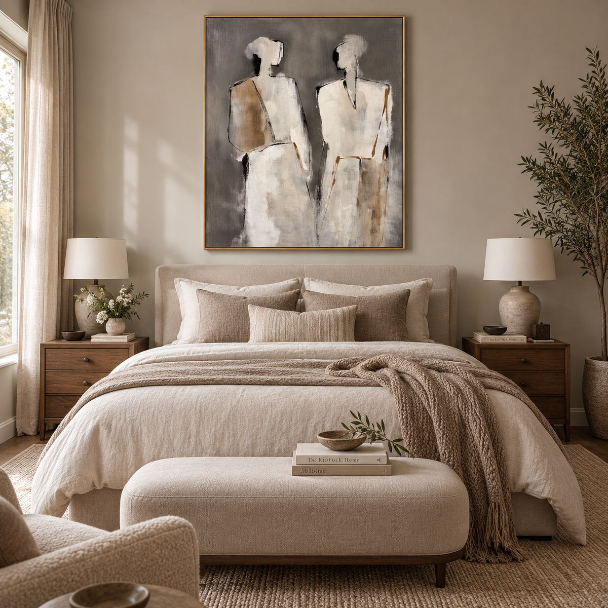 ARBYNART Abstract Art | Neutral Figure Duo