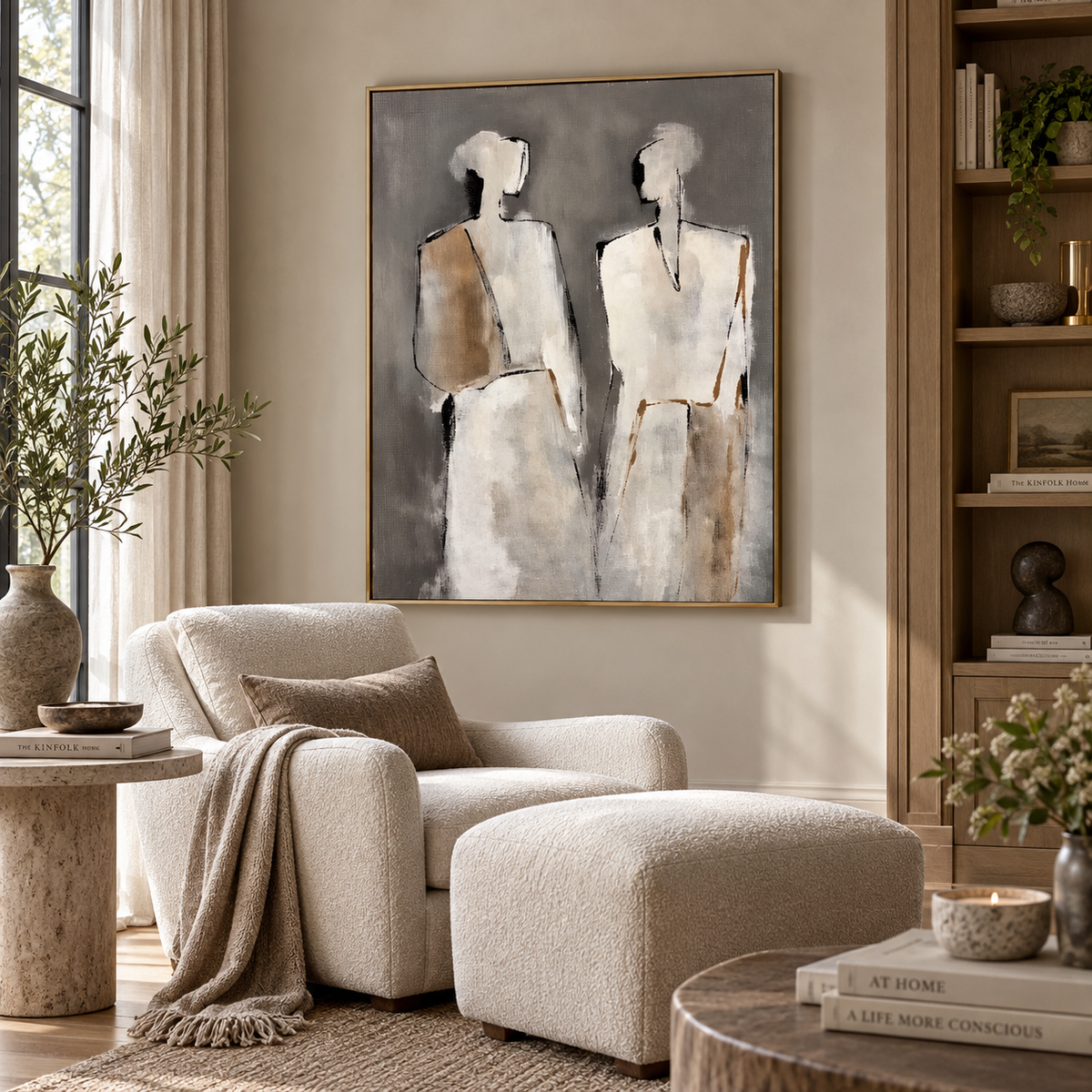 ARBYNART Abstract Art | Neutral Figure Duo