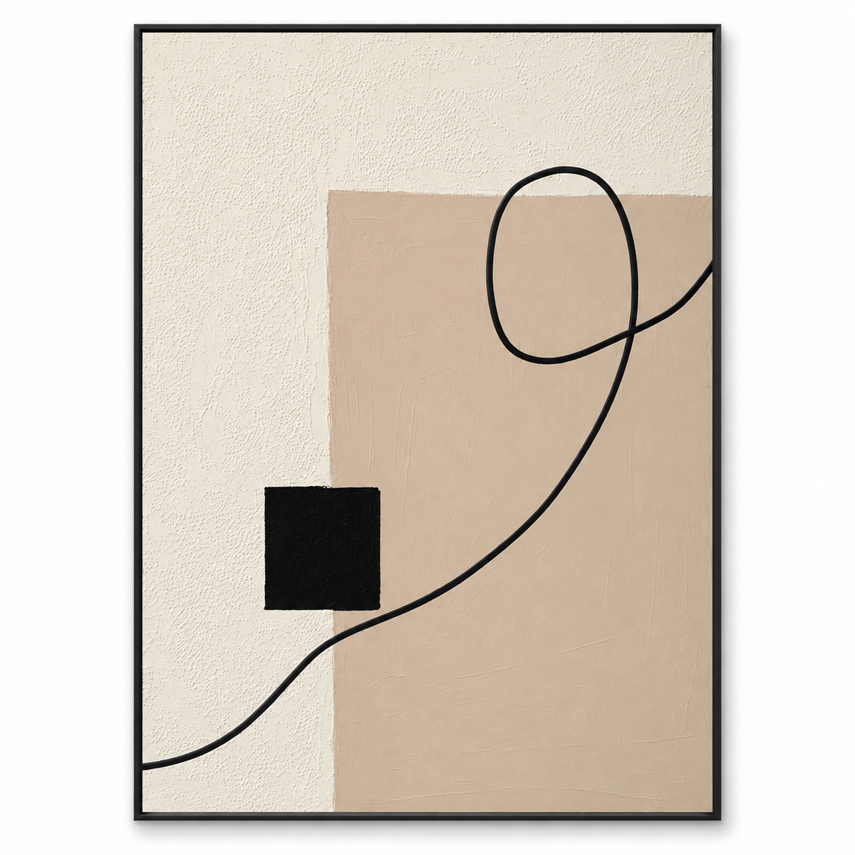 ARBYNART 3D Textured Art | Neutral Geometric Line Relief