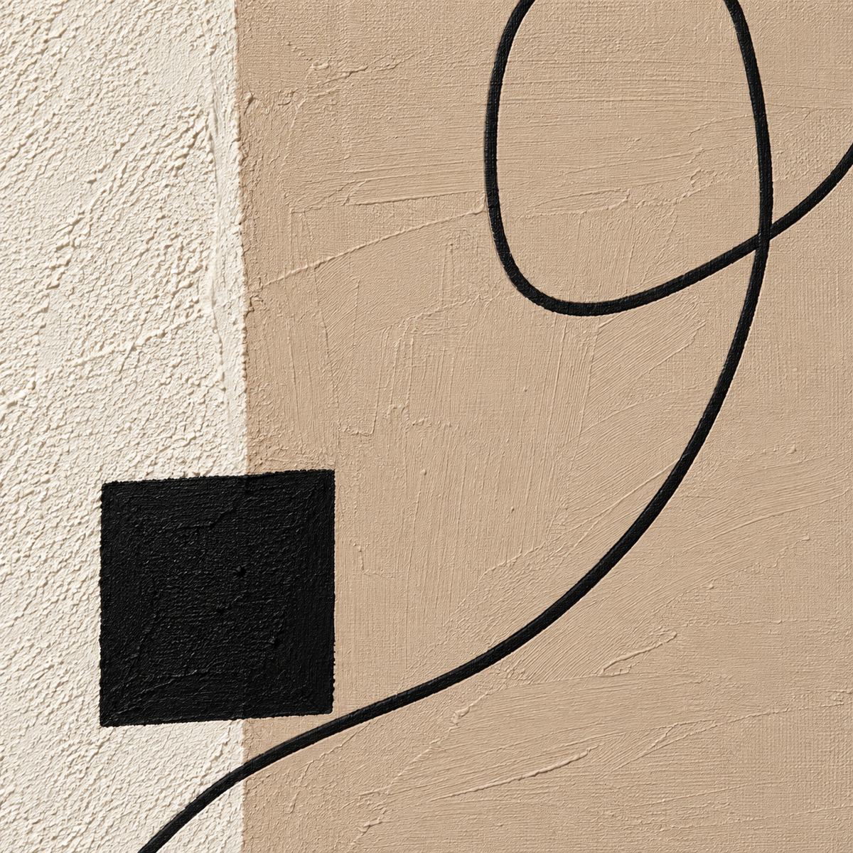 ARBYNART 3D Textured Art | Neutral Geometric Line Relief