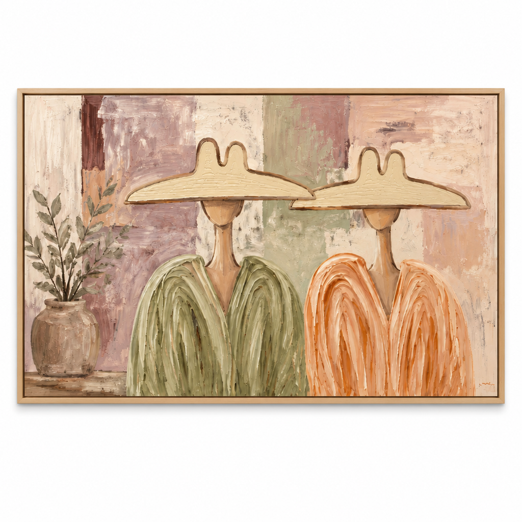 ARBYNART Vintage Americana Art | Neutral Hat Companions