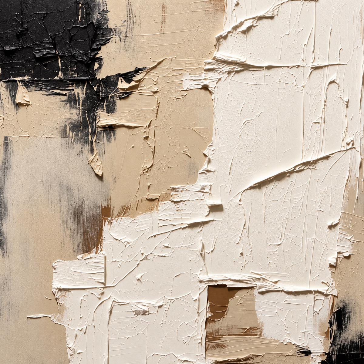 ARBYNART 3D Textured Art | Neutral Plaster Fragment