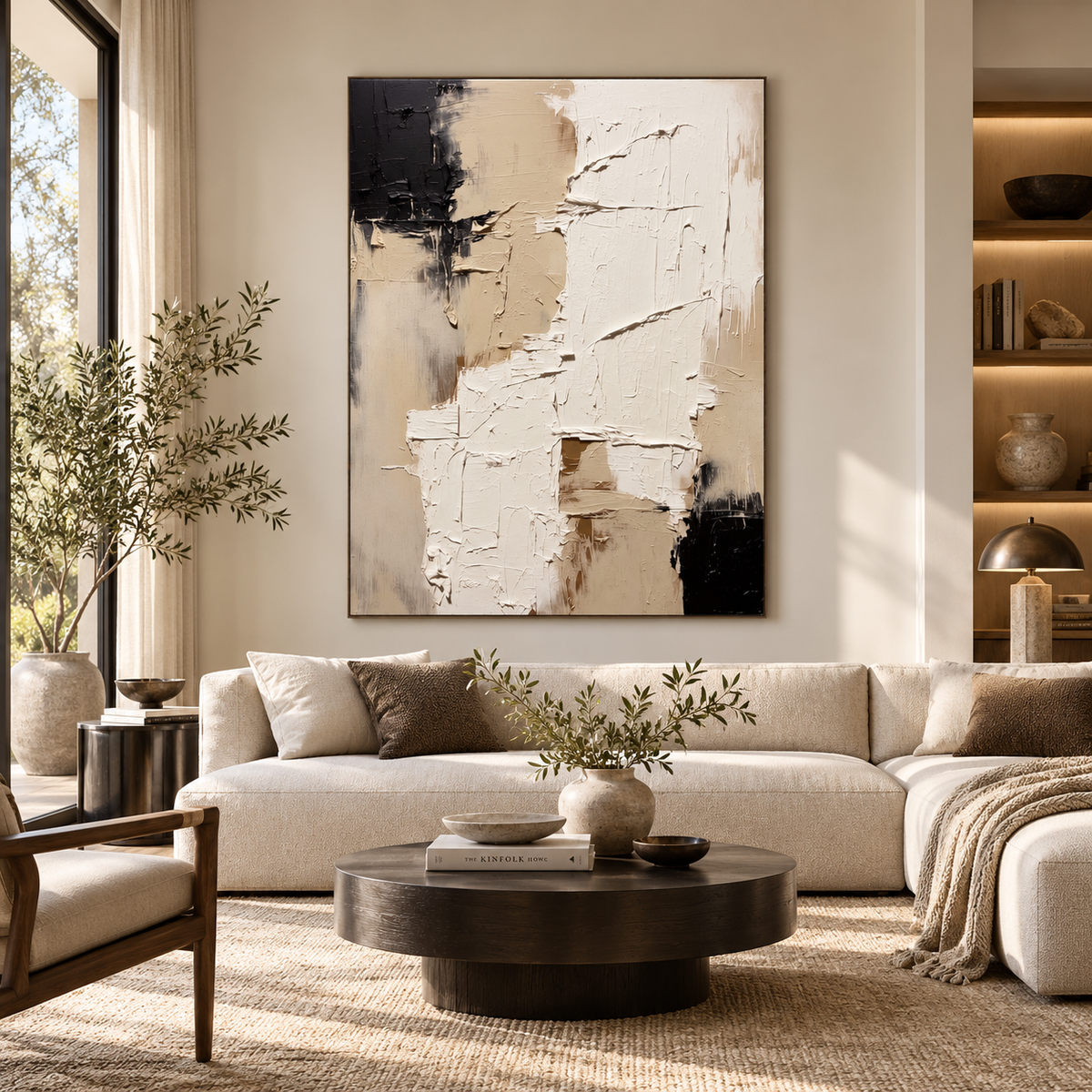 ARBYNART 3D Textured Art | Neutral Plaster Fragment