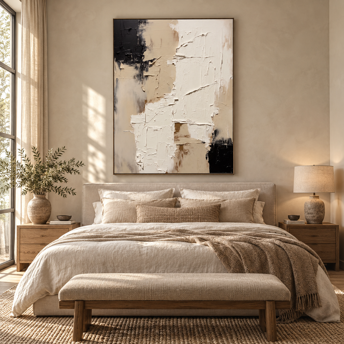 ARBYNART 3D Textured Art | Neutral Plaster Fragment