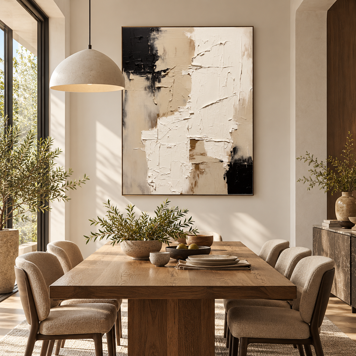 ARBYNART 3D Textured Art | Neutral Plaster Fragment